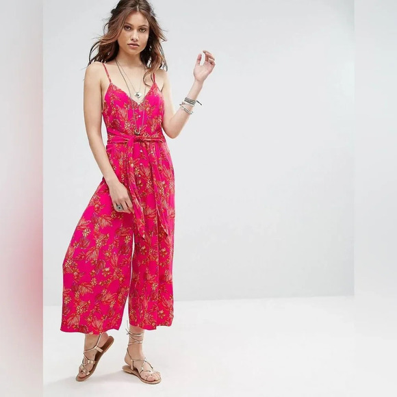 FREE PEOPLE Combination Hot Tropics Jumpsuit in Pink Combo - Picture 3 of 8